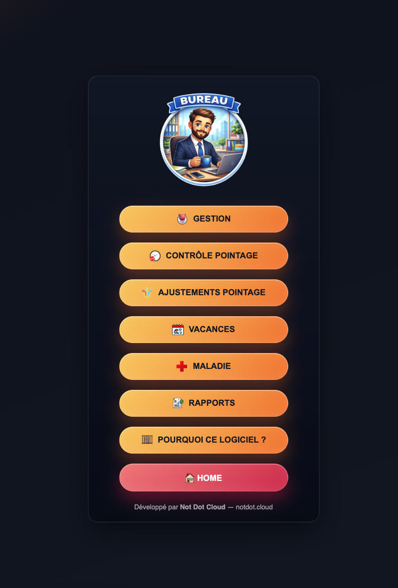 Interface de rapports du Pointage Flow permettant de générer des rapports d’heures, d’exporter des données et de filtrer les employés.
