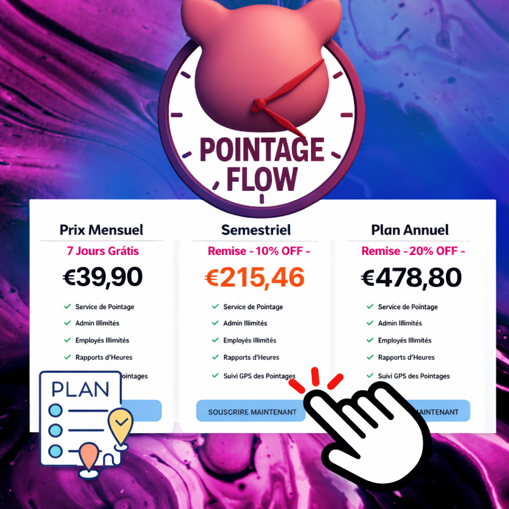 Étape 1 : Choisir un plan Pointage Flow sur la page de tarification.
